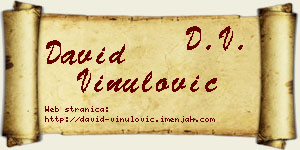 David Vinulović vizit kartica